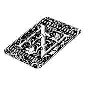 Letter N Mittelalterliche Monogram Art Nouveau Magnet (Linke Seite)