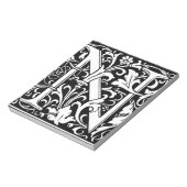 Letter N Mittelalterliche Monogram Art Nouveau Notizblock (Rotiert)