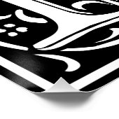 Letter N Mittelalterliche Monogram Art Nouveau Poster (Ecke)