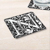 Letter N Mittelalterliche Monogram Art Nouveau Rechteckiger Pappuntersetzer (angewinkelt)