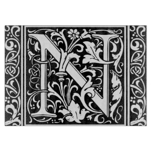Letter N Mittelalterliche Monogram Art Nouveau Schneidebrett