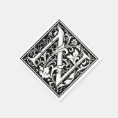 Letter N Mittelalterliche Monogram Art Nouveau Serviette (Ecke)