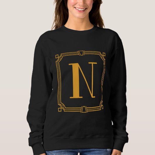 Letter N Monogram Alphabet N Initial Geometric Dec Sweatshirt (Vorderseite)