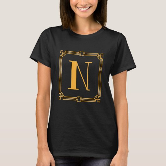 Letter N Monogram Alphabet N Initial Geometric Dec T-Shirt (Vorderseite)