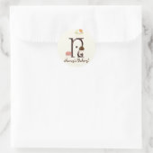 Letter N Monogram Cupcake Logo Business-Aufkleber Runder Aufkleber (Tasche)