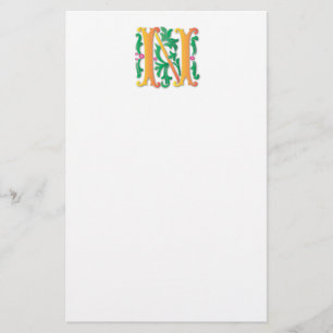Letter N Monogram-Lilie Briefpapier