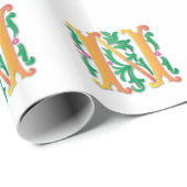 Letter N Monogram-Lilie Geschenkpapier (Rolleneckpunkt)