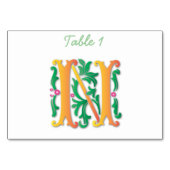 Letter N Monogram-Lilie Tischnummer (Rückseite)