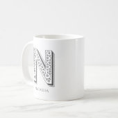 Letter N Monogram Modern Name Kaffeetasse (Vorderseite Links)