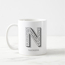 Letter N Monogram Modern Name Kaffeetasse