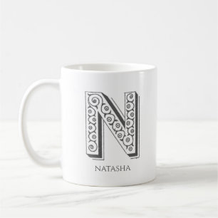 Letter N Monogram Modern Name Kaffeetasse