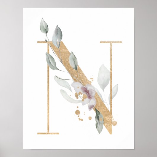 Letter N Monogram Poster (Vorne)