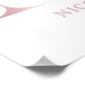 Letter N Monogram Watercolor Rose Florals Kinderzi Poster (Ecke)