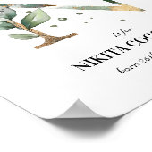 Letter N New Baby Monogram Birth Print Green Poster (Ecke)