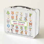 Letter N Night Eagle Name Allergien zurück zur Sch Metall Brotdose (Rückseite)