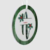 *~* Letter N Rustikales Weihnachtsfest FOTO Holz A Ornament (Vorderseite)