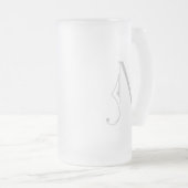 Letter N Scroll Typogramm Monogramm Mattglas Bierglas (VorderseiteRechts)