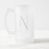 Letter N Scroll Typogramm Monogramm Mattglas Bierglas (Links)