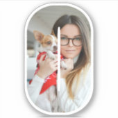 Letter O Alphabet & Photo Custom-Cut Vinyl Sticker (Vorderseite)