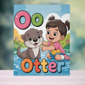 Letter O Alphabet Poster – O is for Otter Cute (Neutral)