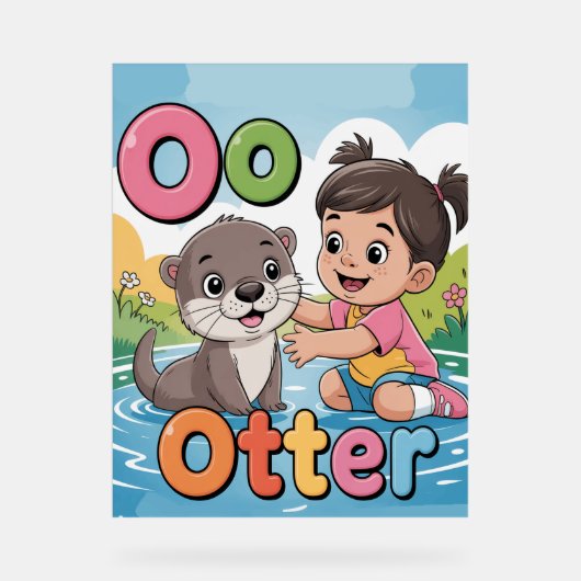 Letter O Alphabet Poster – O is for Otter  Cute  (Vorderseite)