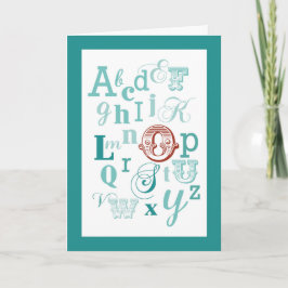 Letter O Anfangsname Alphabet Geburtstag Aquamarin Karte