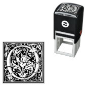 Letter O Art Nouveau Schwarz/Weiß Tile Permastempel (Beispiel)