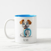 Letter O Dog Alphabet Monogram Coffee Tasse (Links)