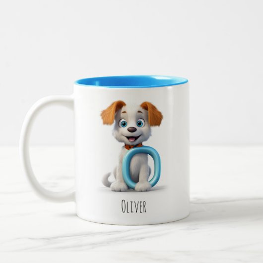 Letter O Dog Alphabet Monogram Coffee Tasse (Links)