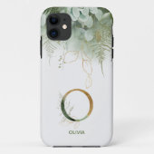 Letter O Fern & Succulent Case-Mate iPhone Case (Rückseite)