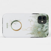Letter O Fern & Succulent Case-Mate iPhone Case (Rückseite (Horizontal))