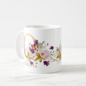 Letter O - Gold Floral Name Schwesterkollege Freun Kaffeetasse (Vorderseite Links)