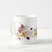 Letter O - Gold Floral Name Schwesterkollege Freun Kaffeetasse (Vorderseite Links)