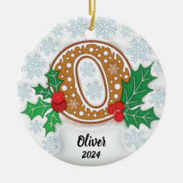 Letter O Individuelle Name Monogram Christmas Keramik Ornament