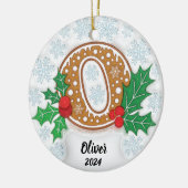Letter O Individuelle Name Monogram Christmas Keramik Ornament (Links)