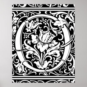 Letter O Medieval Monogram Vintag Initialv Poster