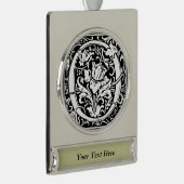 Letter O mittelalterliche Monogram Art Nouveau Banner-Ornament Silber (Rechts)