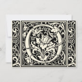 Letter O mittelalterliche Monogram Art Nouveau Einladung (Vorderseite)