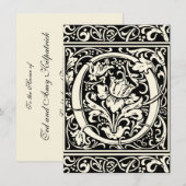 Letter O mittelalterliche Monogram Art Nouveau Einladung (Vorne/Hinten)