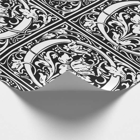 Letter O mittelalterliche Monogram Art Nouveau Geschenkpapier (Ecke)