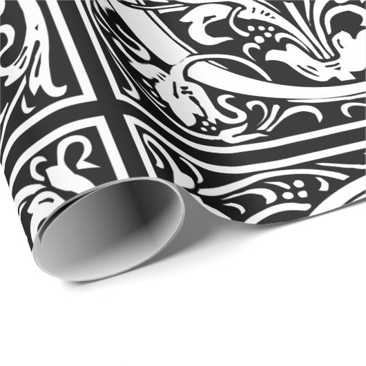 Letter O mittelalterliche Monogram Art Nouveau Geschenkpapier (Rolleneckpunkt)