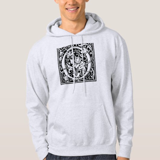 Letter O mittelalterliche Monogram Art Nouveau Hoodie (Vorderseite)