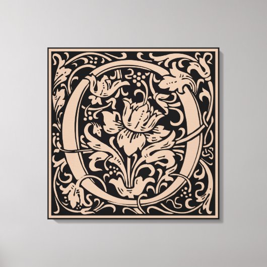 Letter O mittelalterliche Monogram Art Nouveau Leinwanddruck (Vorderseite)