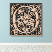 Letter O mittelalterliche Monogram Art Nouveau Leinwanddruck (Insitu (Holzboden))