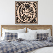 Letter O mittelalterliche Monogram Art Nouveau Leinwanddruck (Insitu (Schlafzimmer))