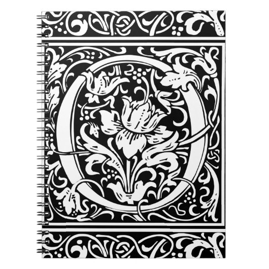 Letter O mittelalterliche Monogram Art Nouveau Notizblock (Vorderseite)