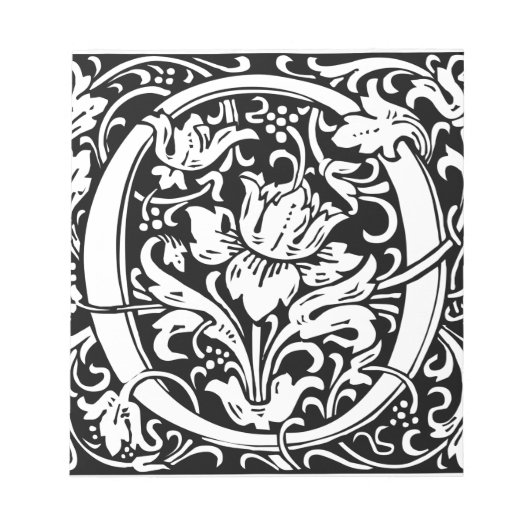 Letter O mittelalterliche Monogram Art Nouveau Notizblock (Vorderseite)