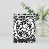 Letter O mittelalterliche Monogram Art Nouveau Postkarte (Stehend Vorderseite)