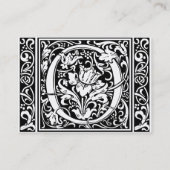 Letter O mittelalterliche Monogram Art Nouveau Visitenkarte (Rückseite)
