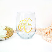 Letter O Monogram Bridesmaid Geschenk, Modernes El Weinglas Ohne Stiel